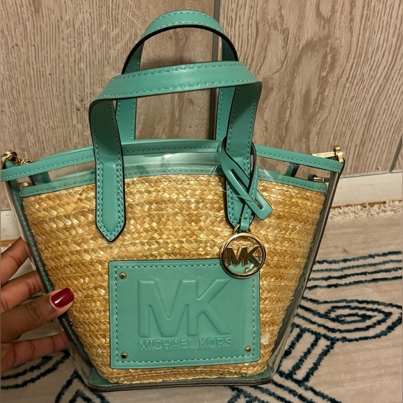 Michael Kors Kimber 2 in 1 Beach Tote Bag in Seagram - Picture 1 of 6